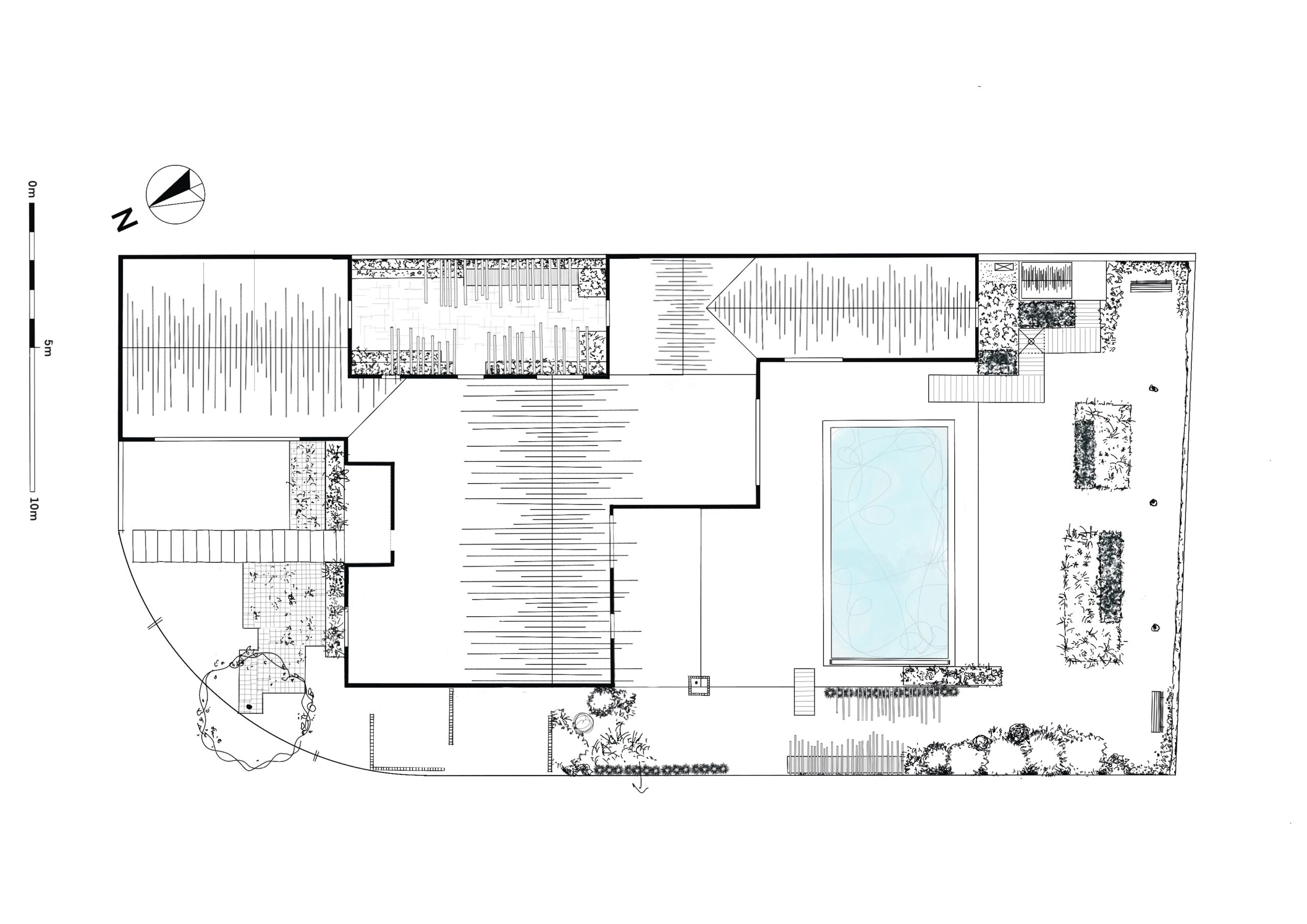 plan 2D pour un jardin privé